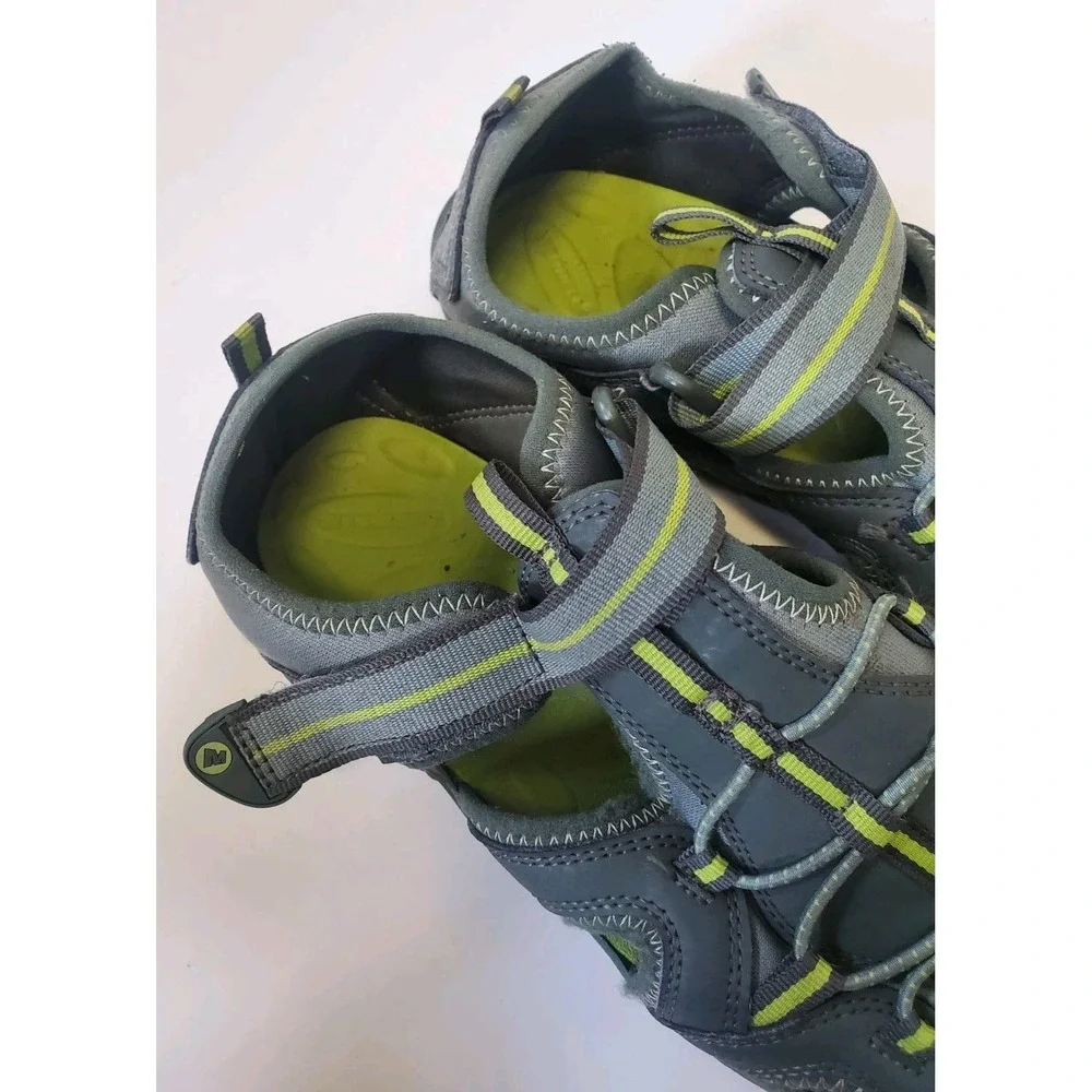 Merrell Hydro 2 Hiker Closed Toe Sandals Gray Green Water Shoes Big Kids Size 6M